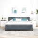 Легло тип Box Spring с матрак тъмносиво 180x200 см кадифе