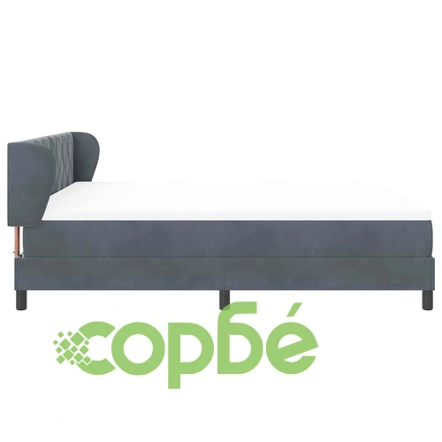 Легло тип Box Spring с матрак тъмносиво 180x200 см кадифе ➤ топ цена ➤ sorbe.bg