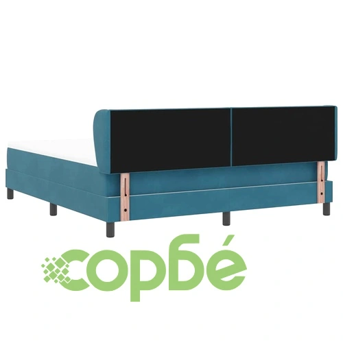 Легло Box Spring с матрак тъмно синьо 180x200 см кадифе ➤ топ цена ➤ sorbe.bg