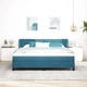 Легло Box Spring с матрак тъмно синьо 180x200 см кадифе