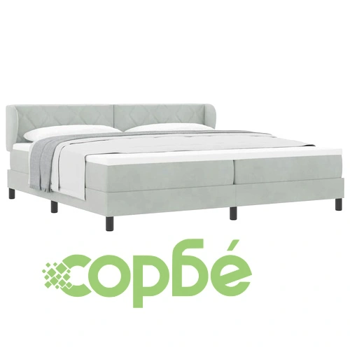 Легло тип Box Spring с матрак, тъмно сиво 80x200 см, кадифе ➤ топ цена ➤ sorbe.bg