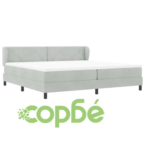 Легло тип Box Spring с матрак, тъмно сиво 80x200 см, кадифе ➤ топ цена ➤ sorbe.bg