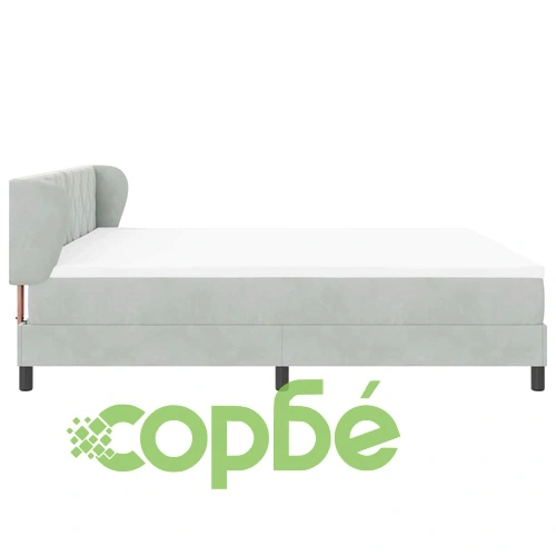 Легло тип Box Spring с матрак, тъмно сиво 80x200 см, кадифе ➤ топ цена ➤ sorbe.bg