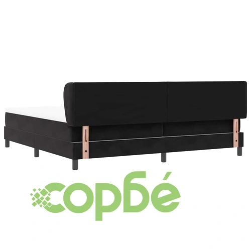 Легло тип Box Spring с матрак черно 200x200 см кадифе ➤ топ цена ➤ sorbe.bg
