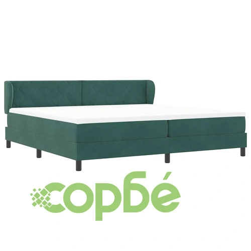 Box Spring легло с матрак тъмнозелено 200x200 см кадифе ➤ топ цена ➤ sorbe.bg