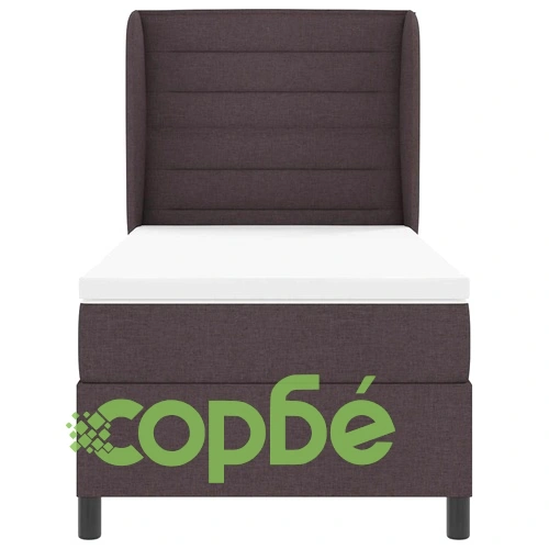 Легло с пружинирана основа и матрак тъмнокафяв 90x190 см текстил ➤ топ цена ➤ sorbe.bg