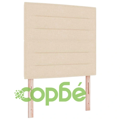 Легло с пружинирана основа и матрак 100x200 см, крем текстил ➤ топ цена ➤ sorbe.bg