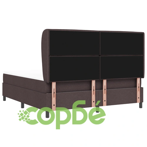 Легло с матрак и текстилна основа 180x200 см, тъмно кафяв полиестер ➤ топ цена ➤ sorbe.bg