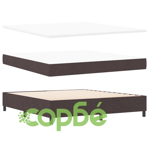 Легло с матрак и текстилна основа 180x200 см, тъмно кафяв полиестер ➤ топ цена ➤ sorbe.bg