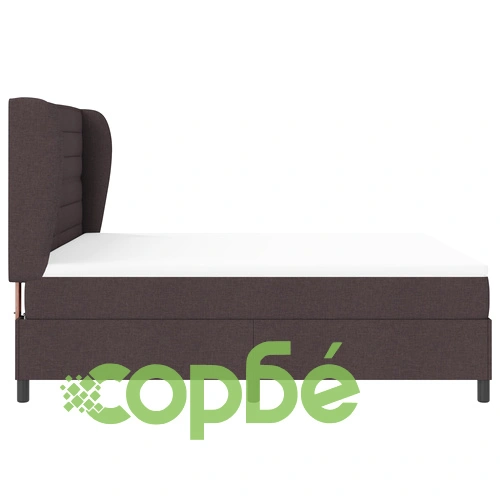 Легло с матрак и текстилна основа 180x200 см, тъмно кафяв полиестер ➤ топ цена ➤ sorbe.bg