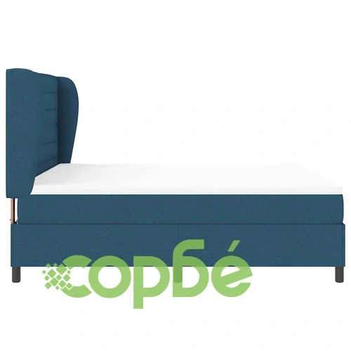 Легло с пружинирана основа и матрак 180 x 200 cm - Синьо, Текстил ➤ топ цена ➤ sorbe.bg