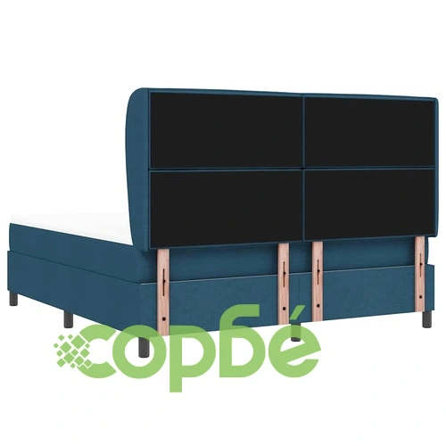 Легло с пружинирана основа и матрак 180 x 200 cm - Синьо, Текстил ➤ топ цена ➤ sorbe.bg