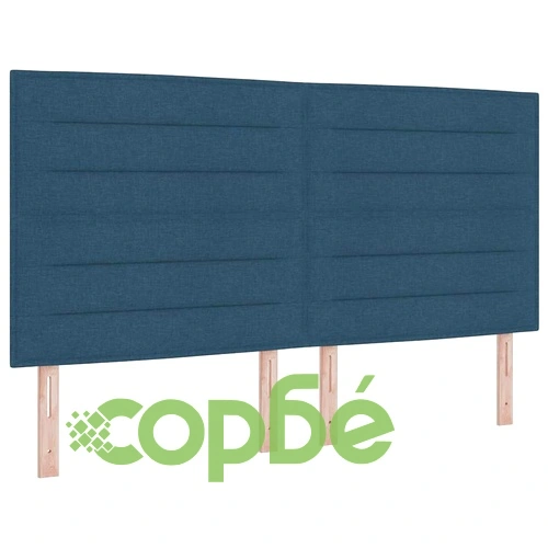 Легло с пружинирана основа и матрак 180 x 200 cm - Синьо, Текстил ➤ топ цена ➤ sorbe.bg