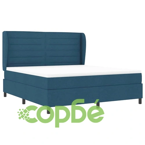 Легло с пружинирана основа и матрак 180 x 200 cm - Синьо, Текстил ➤ топ цена ➤ sorbe.bg