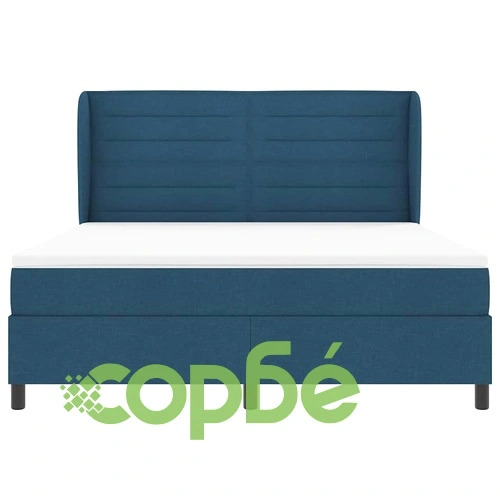 Легло с пружинирана основа и матрак 180 x 200 cm - Синьо, Текстил ➤ топ цена ➤ sorbe.bg