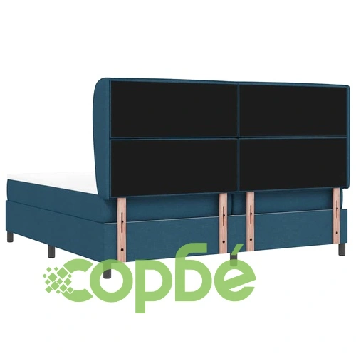 Легло с пружинна основа и матрак синьо 200x200 см текстил ➤ топ цена ➤ sorbe.bg