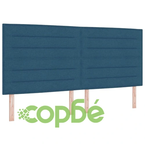 Легло с пружинна основа и матрак синьо 200x200 см текстил ➤ топ цена ➤ sorbe.bg