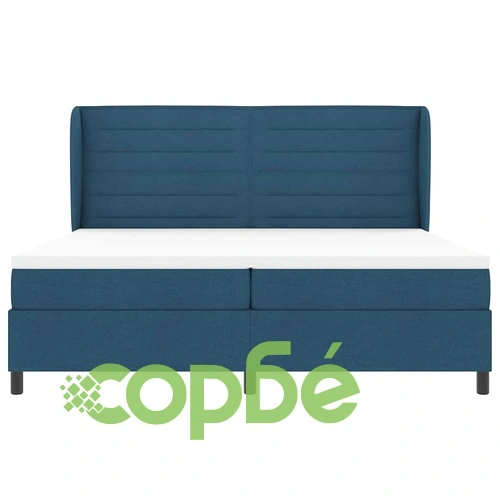 Легло с пружинна основа и матрак синьо 200x200 см текстил ➤ топ цена ➤ sorbe.bg