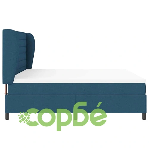 Легло с пружинна основа и матрак синьо 200x200 см текстил ➤ топ цена ➤ sorbe.bg