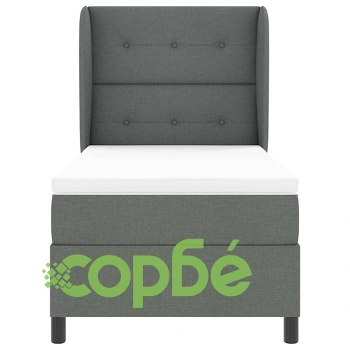 Легло с пружинирана основа и матрак тъмносив 90x190 cm текстил ➤ топ цена ➤ sorbe.bg