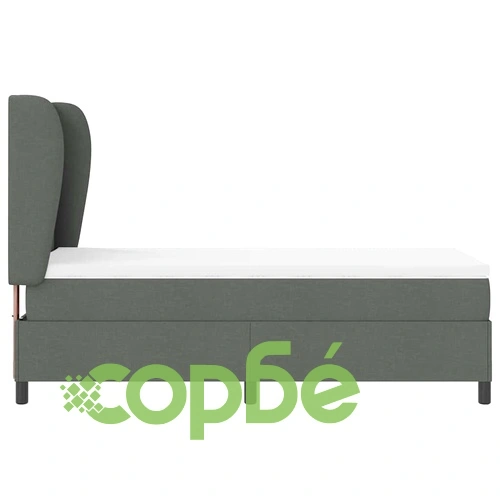 Легло с пружинирана основа и матрак тъмносив 90x190 cm текстил ➤ топ цена ➤ sorbe.bg