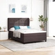 Легло с пружинен матрак pocket spring - 160x200 см, тъмнокафяв, текстилна тапицерия