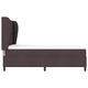 Легло с пружинен матрак pocket spring - 160x200 см, тъмнокафяв, текстилна тапицерия