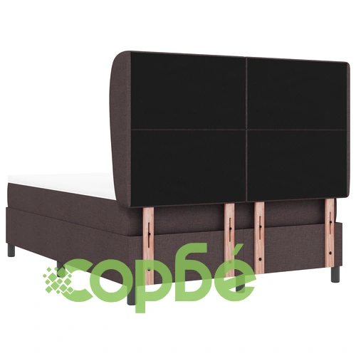 Легло с пружинен матрак pocket spring - 160x200 см, тъмнокафяв, текстилна тапицерия ➤ топ цена ➤ sorbe.bg
