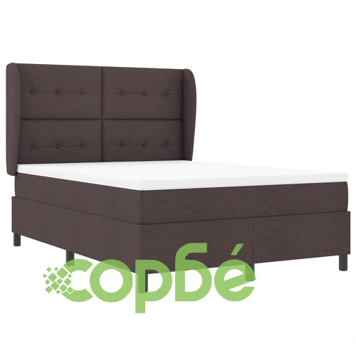 Легло с пружинен матрак pocket spring - 160x200 см, тъмнокафяв, текстилна тапицерия ➤ топ цена ➤ sorbe.bg