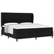 Легло с пружинна основа и матрак 200x200 см черно текстил