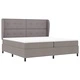 Легло с пружинирана основа и матрак таупе 200x200 см текстил