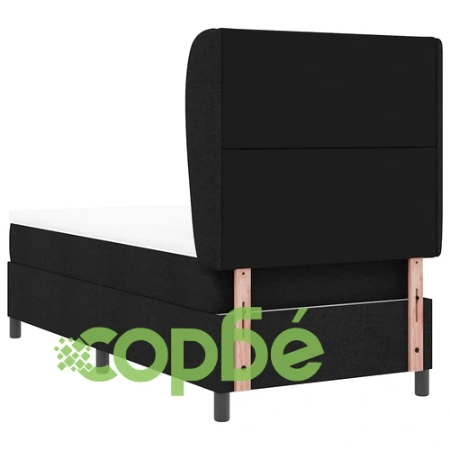 Легло с пружинна основа и матрак черно 90x200 см текстил ➤ топ цена ➤ sorbe.bg