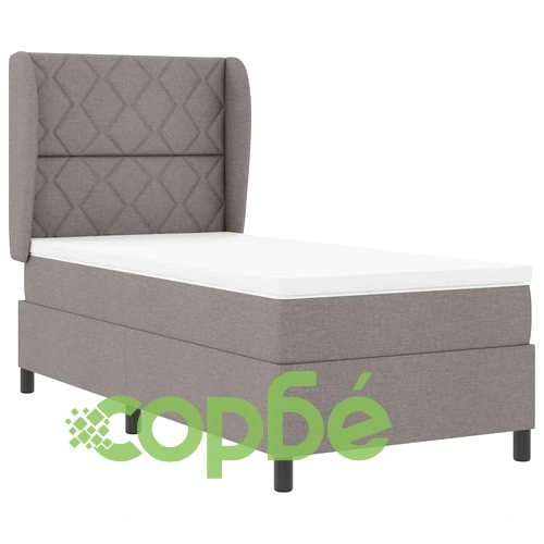 Легло с пружинирана основа и матрак от текстил таупе 90x200 см ➤ топ цена ➤ sorbe.bg