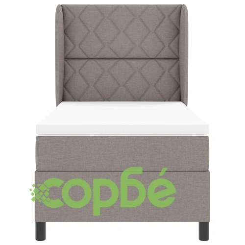 Легло с пружинирана основа и матрак от текстил таупе 90x200 см ➤ топ цена ➤ sorbe.bg