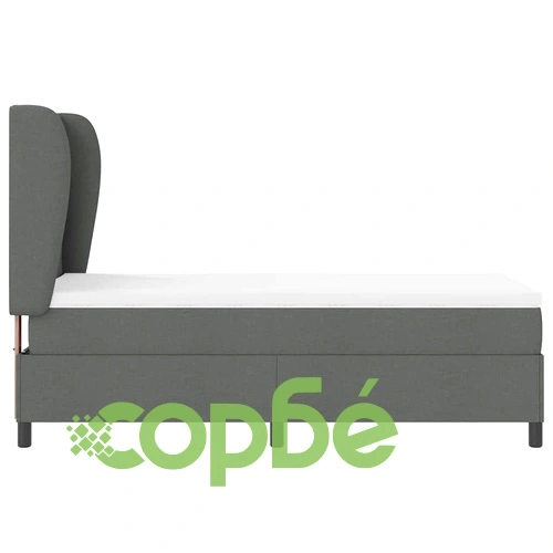 Легло с пружинна основа и матрак тъмносив 100x200 см текстил ➤ топ цена ➤ sorbe.bg