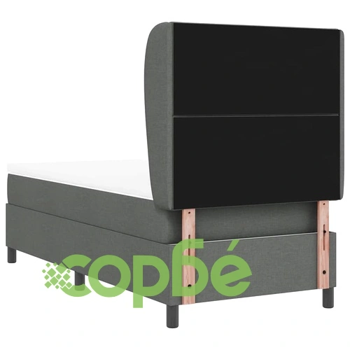 Легло с пружинна основа и матрак тъмносив 100x200 см текстил ➤ топ цена ➤ sorbe.bg