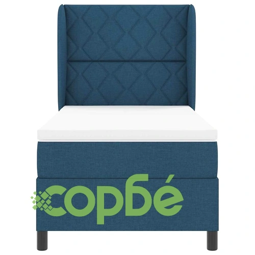 Легло с пружинирана основа и матрак синьо 100x200 см текстил ➤ топ цена ➤ sorbe.bg