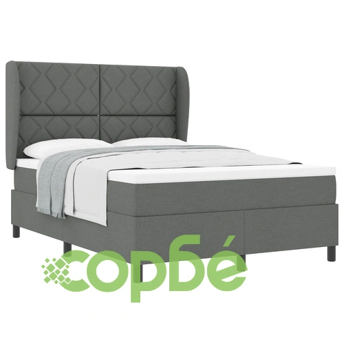 Легло с матрак от текстил - Тъмно сиво, 140x190 см ➤ топ цена ➤ sorbe.bg