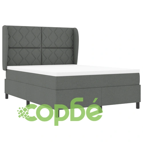 Легло с матрак от текстил - Тъмно сиво, 140x190 см ➤ топ цена ➤ sorbe.bg