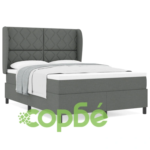 Легло с матрак от текстил - Тъмно сиво, 140x190 см ➤ топ цена ➤ sorbe.bg