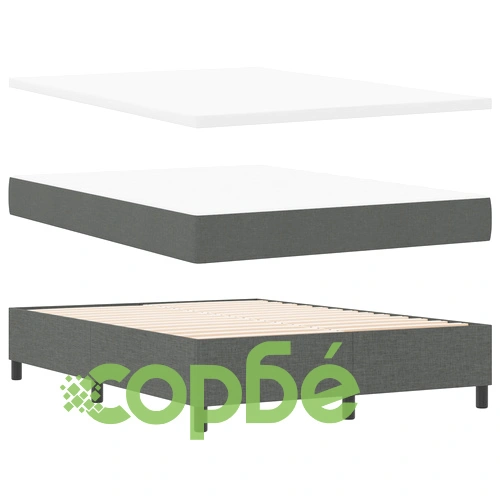 Легло с матрак от текстил - Тъмно сиво, 140x190 см ➤ топ цена ➤ sorbe.bg