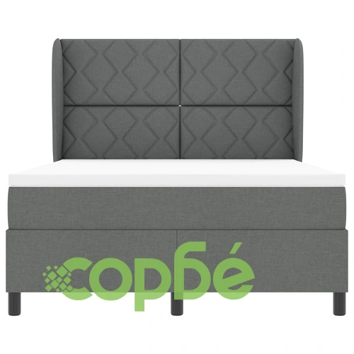 Легло с матрак от текстил - Тъмно сиво, 140x190 см ➤ топ цена ➤ sorbe.bg