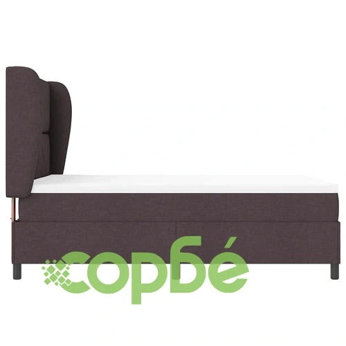 Легло с пружинирана основа и матрак тъмнокафяв 140x190 см текстил ➤ топ цена ➤ sorbe.bg