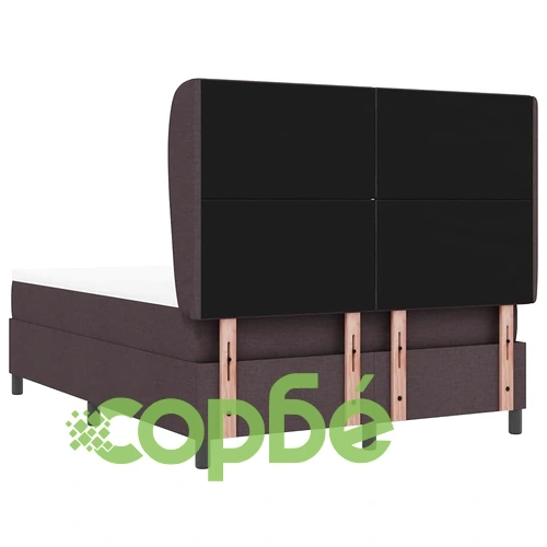 Легло с пружинирана основа и матрак тъмнокафяв 140x190 см текстил ➤ топ цена ➤ sorbe.bg