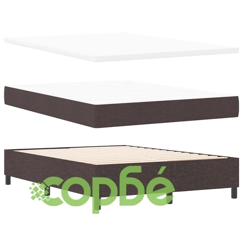 Легло с пружинирана основа и матрак тъмнокафяв 140x190 см текстил ➤ топ цена ➤ sorbe.bg