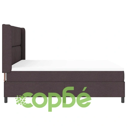 Легло с пружинирана основа и матрак тъмнокафяв 180x200 см текстил ➤ топ цена ➤ sorbe.bg