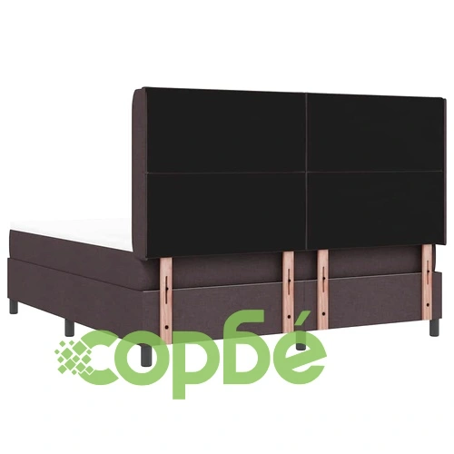 Легло с пружинирана основа и матрак тъмнокафяв 180x200 см текстил ➤ топ цена ➤ sorbe.bg