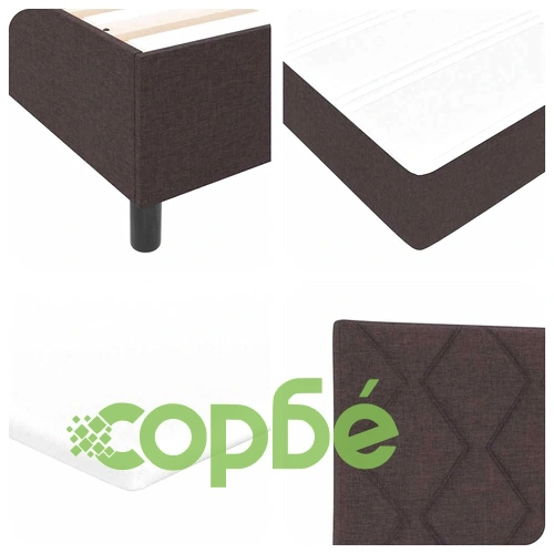 Легло с пружинирана основа и матрак тъмнокафяв 180x200 см текстил ➤ топ цена ➤ sorbe.bg
