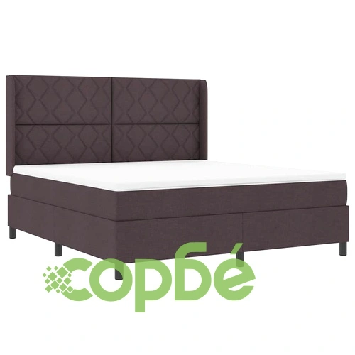 Легло с пружинирана основа и матрак тъмнокафяв 180x200 см текстил ➤ топ цена ➤ sorbe.bg