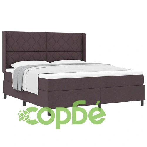 Легло с пружинирана основа и матрак тъмнокафяв 180x200 см текстил ➤ топ цена ➤ sorbe.bg